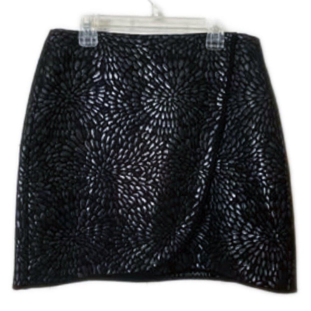 LOFT Black Shimmer A-Line Faux Wrap Skirt – Size 6P Petite – NWOT